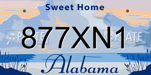 877XN1 Alabama License Plate