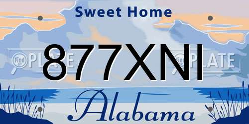 877XNI Alabama License Plate