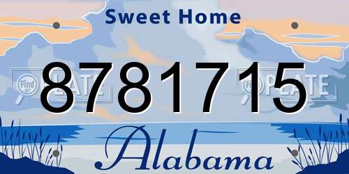 8781715 Alabama License Plate