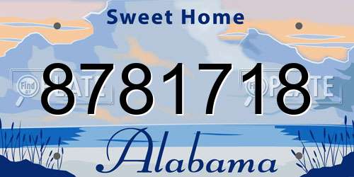 8781718 Alabama License Plate