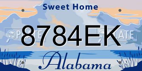 8784EK Alabama License Plate