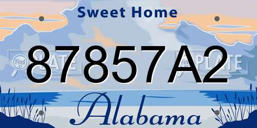 87857A2 Alabama License Plate