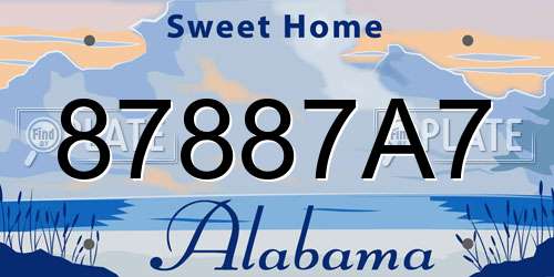 87887A7 Alabama License Plate