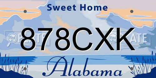 878CXK Alabama License Plate