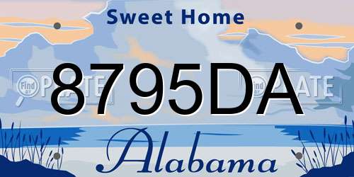 8795DA Alabama License Plate