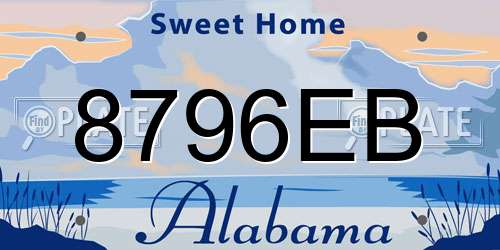8796EB Alabama License Plate