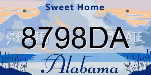 8798DA Alabama License Plate