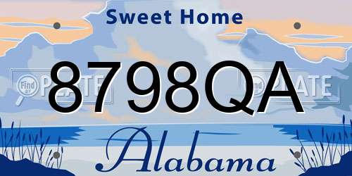 8798QA Alabama License Plate