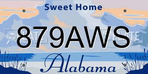 879AWS Alabama License Plate