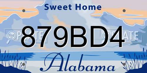 879BD4 Alabama License Plate