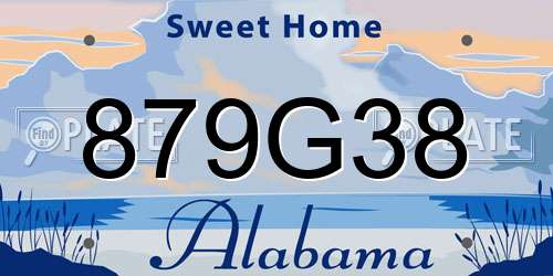 879G38 Alabama License Plate
