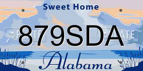 879SDA Alabama License Plate