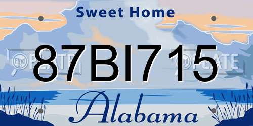 87BI715 Alabama License Plate