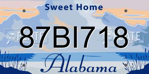 87BI718 Alabama License Plate