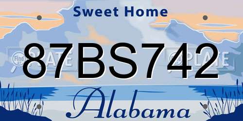 87BS742 Alabama License Plate