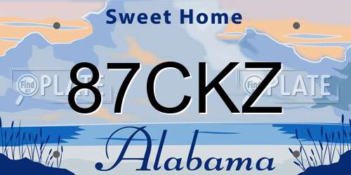 87CKZ Alabama License Plate