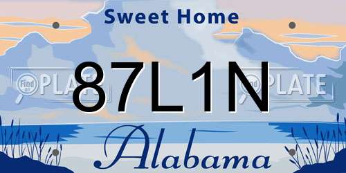 87L1N Alabama License Plate
