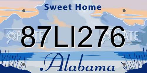 87LI276 Alabama License Plate