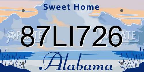 87LI726 Alabama License Plate