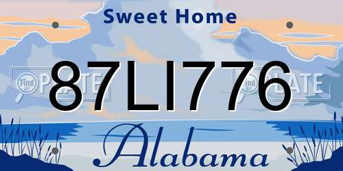 87LI776 Alabama License Plate