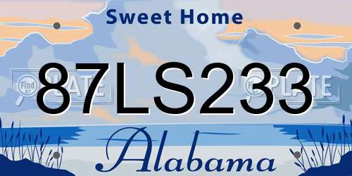 87LS233 Alabama License Plate