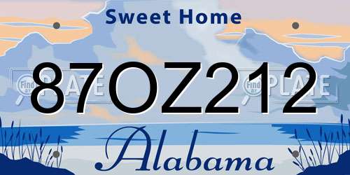 87OZ212 Alabama License Plate