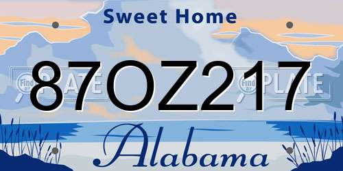 87OZ217 Alabama License Plate