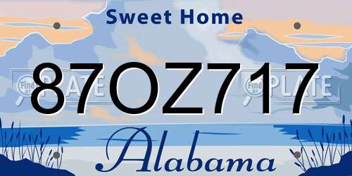 87OZ717 Alabama License Plate