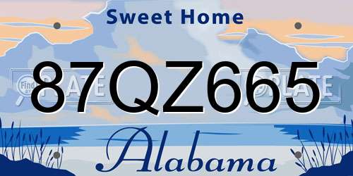 87QZ665 Alabama License Plate