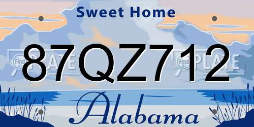 87QZ712 Alabama License Plate