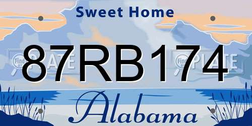 87RB174 Alabama License Plate