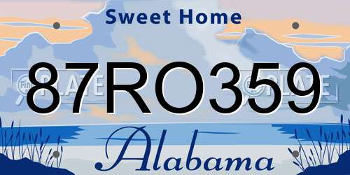 87RO359 Alabama License Plate