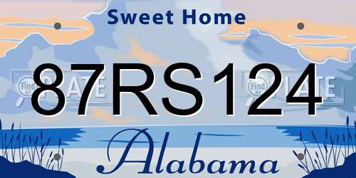 87RS124 Alabama License Plate