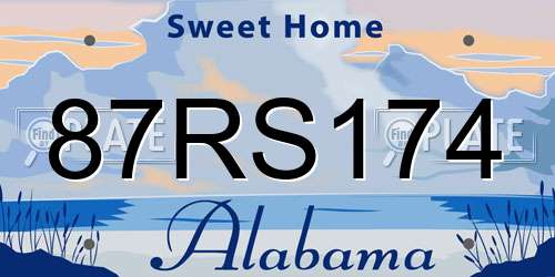 87RS174 Alabama License Plate