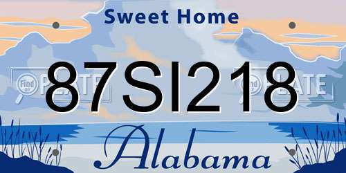 87SI218 Alabama License Plate