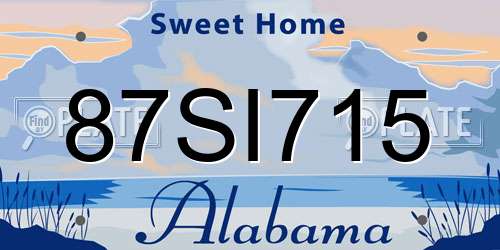 87SI715 Alabama License Plate