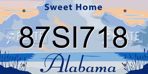 87SI718 Alabama License Plate
