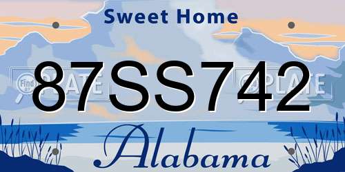 87SS742 Alabama License Plate
