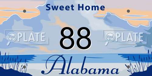 88 Alabama License Plate