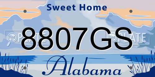 8807GS Alabama License Plate