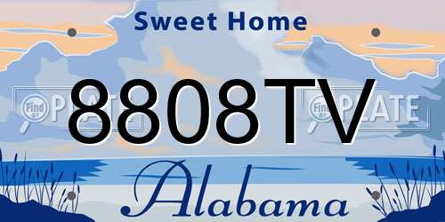 8808TV Alabama License Plate