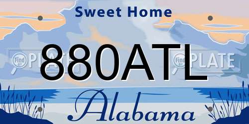 880ATL Alabama License Plate
