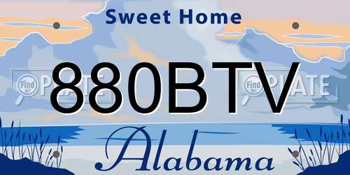 880BTV Alabama License Plate