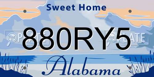 880RY5 Alabama License Plate