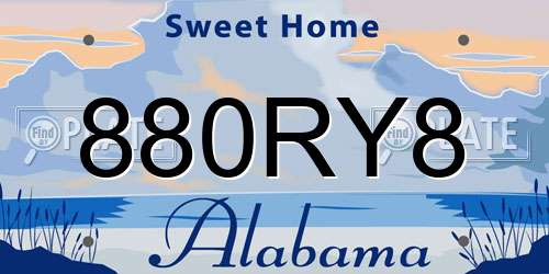 880RY8 Alabama License Plate