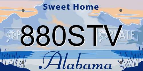 880STV Alabama License Plate