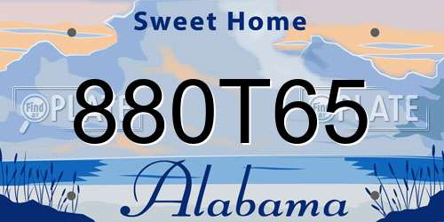 880T65 Alabama License Plate