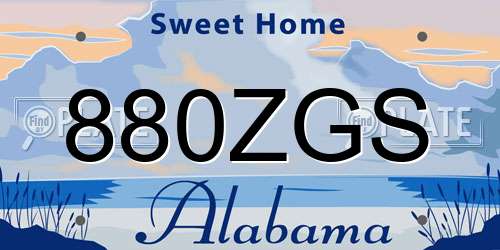 880ZGS Alabama License Plate