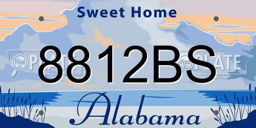 8812BS Alabama License Plate