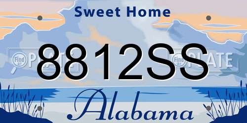 8812SS Alabama License Plate